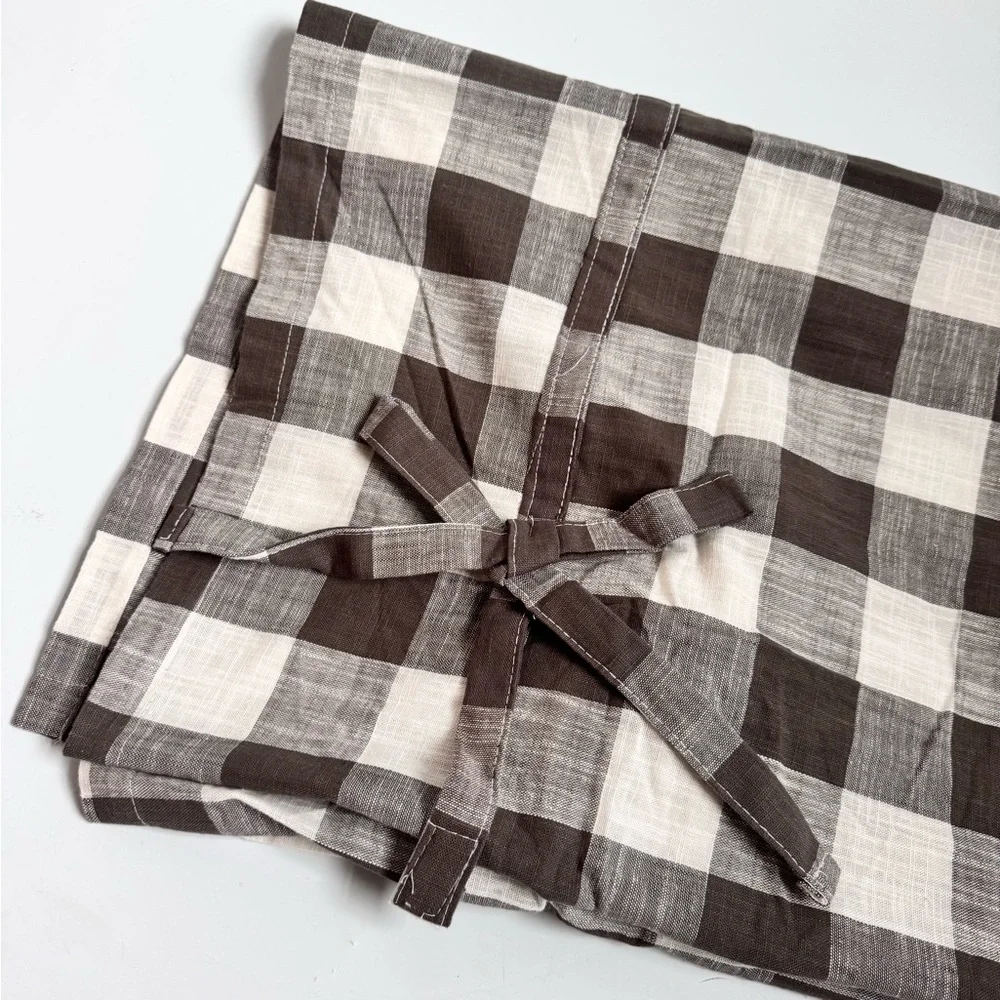 threshold light filtering ballon shade black and white plaid checkered 63”x42”
